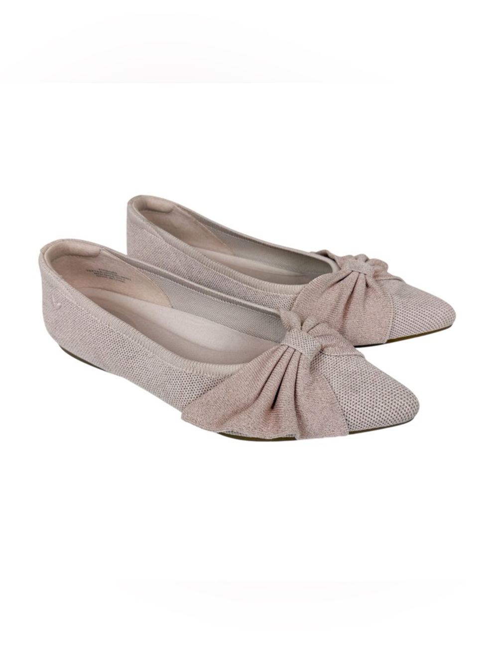 Vivaia Azura Pointed Toe Bow Flats Elegant Bow Style Rose Gold Size 39/8 - Picture 3 of 16